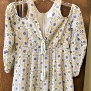 Ooberswank Boho lace-up cold shoulder mini dress